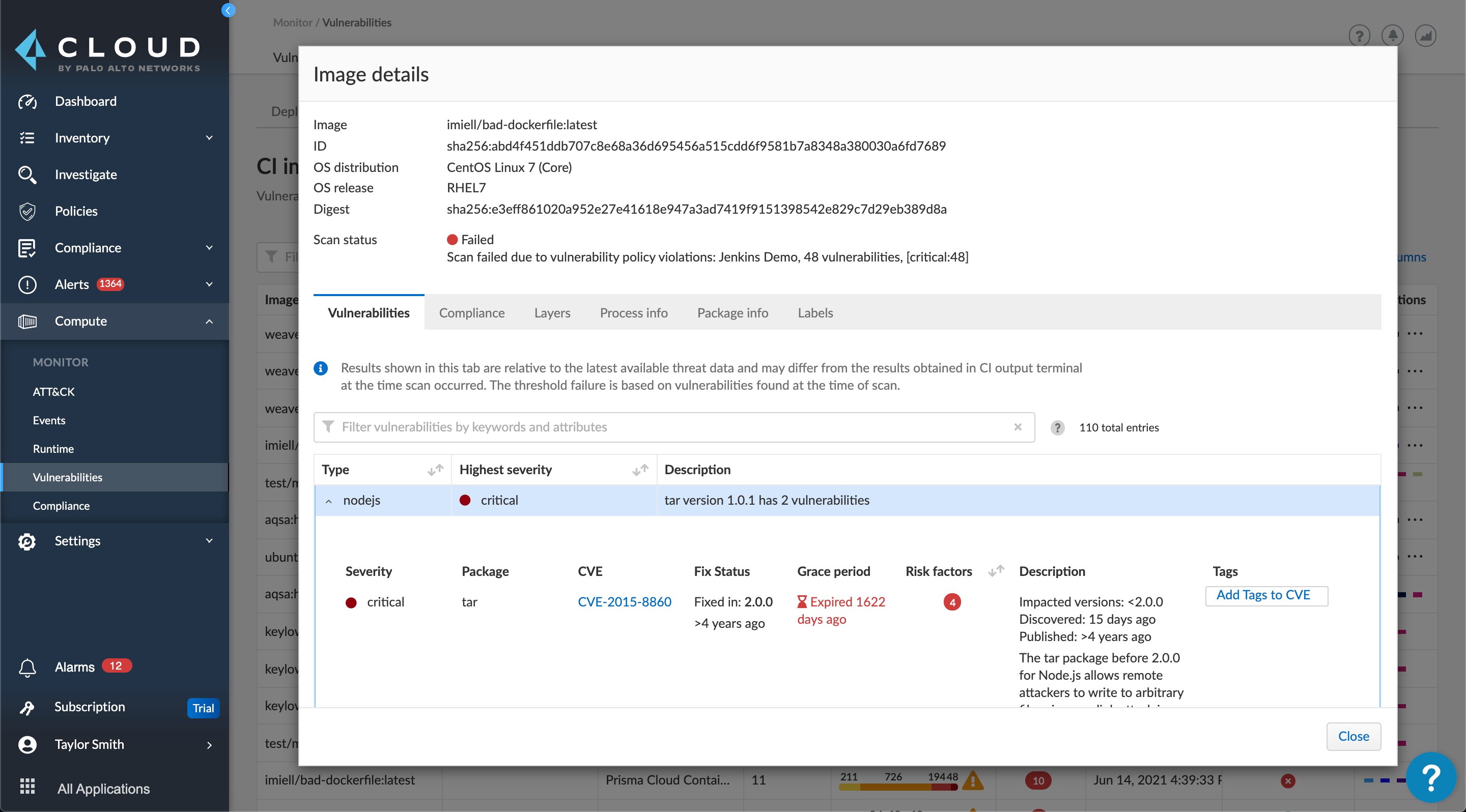 Análisis de imágenes de contenedor