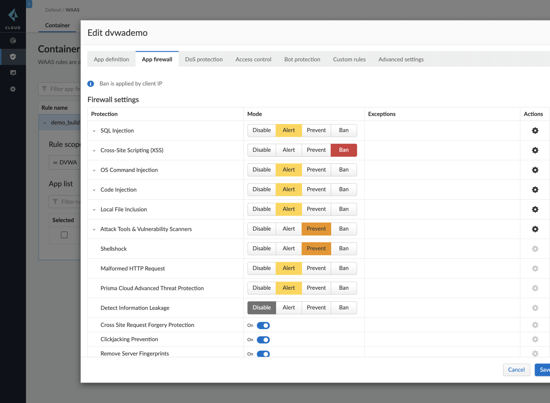 Protección «OWASP Top 10»